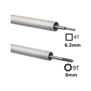 Tubo con eje recto de 4T/9T 6.2mm/9T de 28mm de diámetro, 2mm de espesor y 1545mm compatible con Husqvarna 143RII