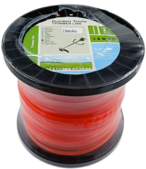 Rollo 46m de línea de Nylon de corte de sección circular 3.3mm