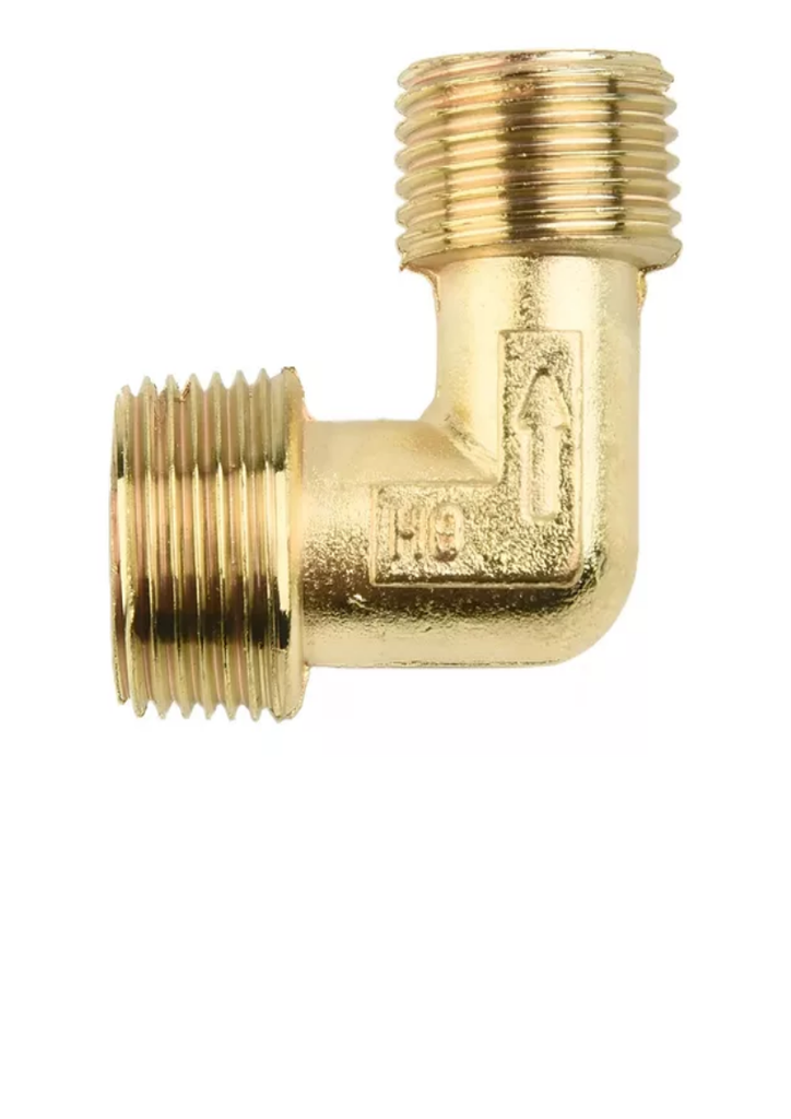 Conector de metal en “L” para compresora