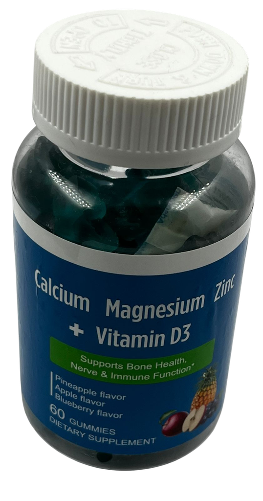 Gomas de Calcio magnesio mas vitamina D3 de 60 unidades