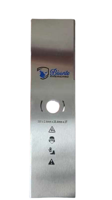 Cuchilla rectangular de motoguadaña Bisonte Americano de 355x2.4mm con hueco grande