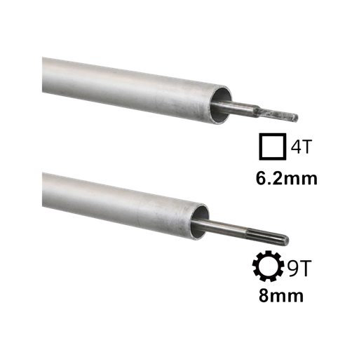 [A1.6.j1] Tubo con eje recto de 4T/9T 6.2mm/9T de 28mm de diámetro, 2mm de espesor y 1545mm compatible con Husqvarna 143RII