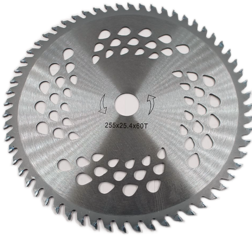[A1.7.j5] Cuchilla circular de 255mm x 25.4mm x 60T y 2mm de espesor para motoguadaña compatible con 52CC and 43CC